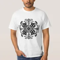 Black and White Tribal Rattlesnake   T-Shirt