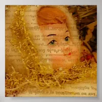 Christmas Angel With Texture Poster