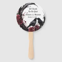 Gothic Raven Rosewood Wedding Hand Fan