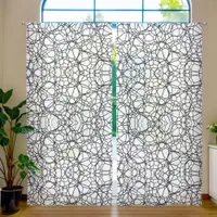 Monochrome Dynamic Flow  Minimalist Abstract Art  Sheer Curtains