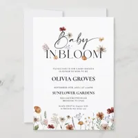 Baby in Bloom Wildflower Baby Shower  Invitation