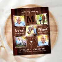 Budget Rustic 5 Photo Collage Funeral Thank You   