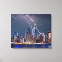 Lightning over "New York City" Skyline Wall Art