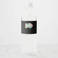 Skeleton Hands Heart With Abstract Coloured Backgr Water Bottle Label