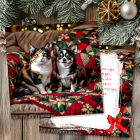 Cute Chihuahua and Cat Christmas Holiday Card