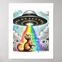 Ginger Kitty and UFO Poster