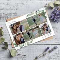 Eucalyptus 6 Photo Wedding Thank You Card