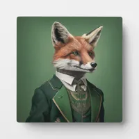 Red Fox in a Green St. Patrick's Day Suit Plaque