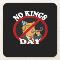 No Kings Day Vintage Classic Graphic Square Paper Coaster
