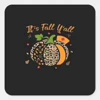 It’s Fall Y’all Pumpkin Leopard Nurse Halloween  Square Sticker