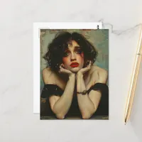 Depressed Woman Postcard