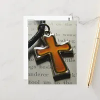 Necklace Cross Still Life  Postcard