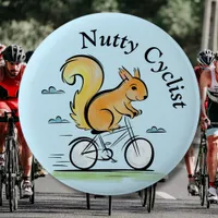 Nutty Cyclist, Squirrel on a bike, cycle animal Button