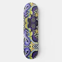 Playful Geometric 80s Artwork Watercolor Skateboard Deck