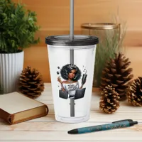 Empowering African American Crafting Queen Art Acrylic Tumbler