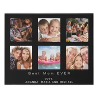 Mother photo family collage black faux canvas print
