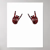 Skeleton Hand Heart Roll Red Classic Look Poster