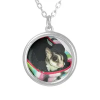 Sugar Glider Wearing a Hat Silver Plated Necklace