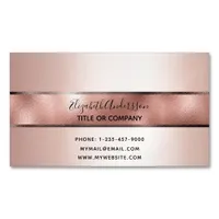 Rose gold beauty salon makeup artist simple modern business card magnet