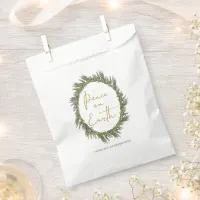 Rustic Elegant Christmas Wreath Peace on Earth Favor Bag