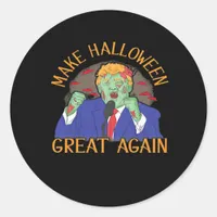 Halloween  Trumpkin Tri-Blend Classic Round Sticker