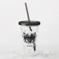 Elegant, Romantic Goth Personalized Acrylic Tumbler
