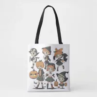 Vintage Halloween Children in Costume Illustration Tote Bag