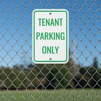 Standard Simple Green + White Tenant Parking Only Metal Sign