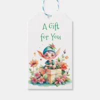 Christmas Snowman and Winter Flowers Gift Tags