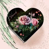 Pink Roses on black  Notebook