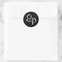 White on Black Script Monogram Envelope Seal