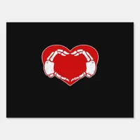 Heart Skeleton Hands Gothic Valentine Red Classic Sign