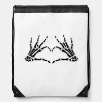 Heart Shaped Skeleton Hands Unique Art Vintage Drawstring Bag