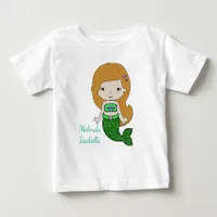 Personalized  Green Mermaid Baby Dress Baby T-Shirt