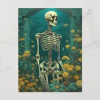 Skeleton in the Flowers Postcard