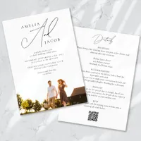 Modern Photo QR Code All in One Wedding Invitation