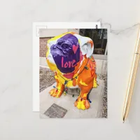 Colorful Love Bulldog Postcard