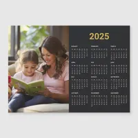 2025 Year Black & Gold Magnetic Photo Calendar