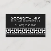 Modern Funky Black White on Black Business Cards