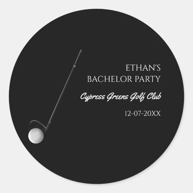 Golf Bachelor Party - Golfing trip Classic Stylish Classic Round Sticker