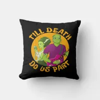 Till Death Do Us Part! Funny Halloween Design For  Throw Pillow