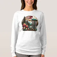 Pop Art Mushrooms and Disc Golf Course Ai Art T-Shirt