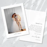 Minimalist Photo Wedding Thank You Card