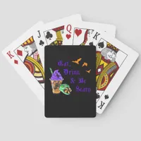 Eat Drink And Be Scary Halloween Minimal Clean Poker Cards
