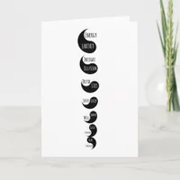 Spiritual White Black Yin Yang Chakras Card