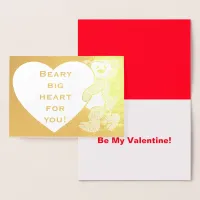 Beary Big Heart For You Bear Valentine's Day Foil Card