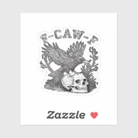 Gothic Funny F-Caw-F Humor Crow Essential Retro St Sticker