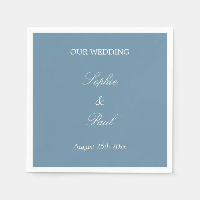 Elegant Dusty Blue Wedding Napkins