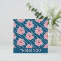 Pink Flowers And Stripes Personalized Card