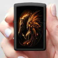 Elegant Woman With Horse in Glowing Art Zippo Lighter